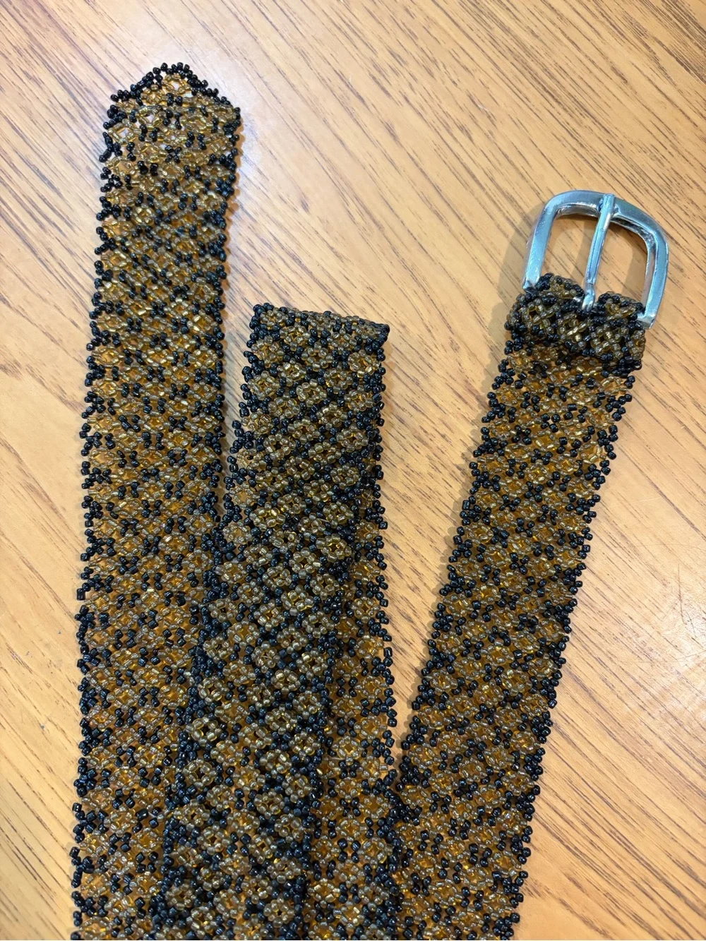 Woven Glass Bead Geometric Belt